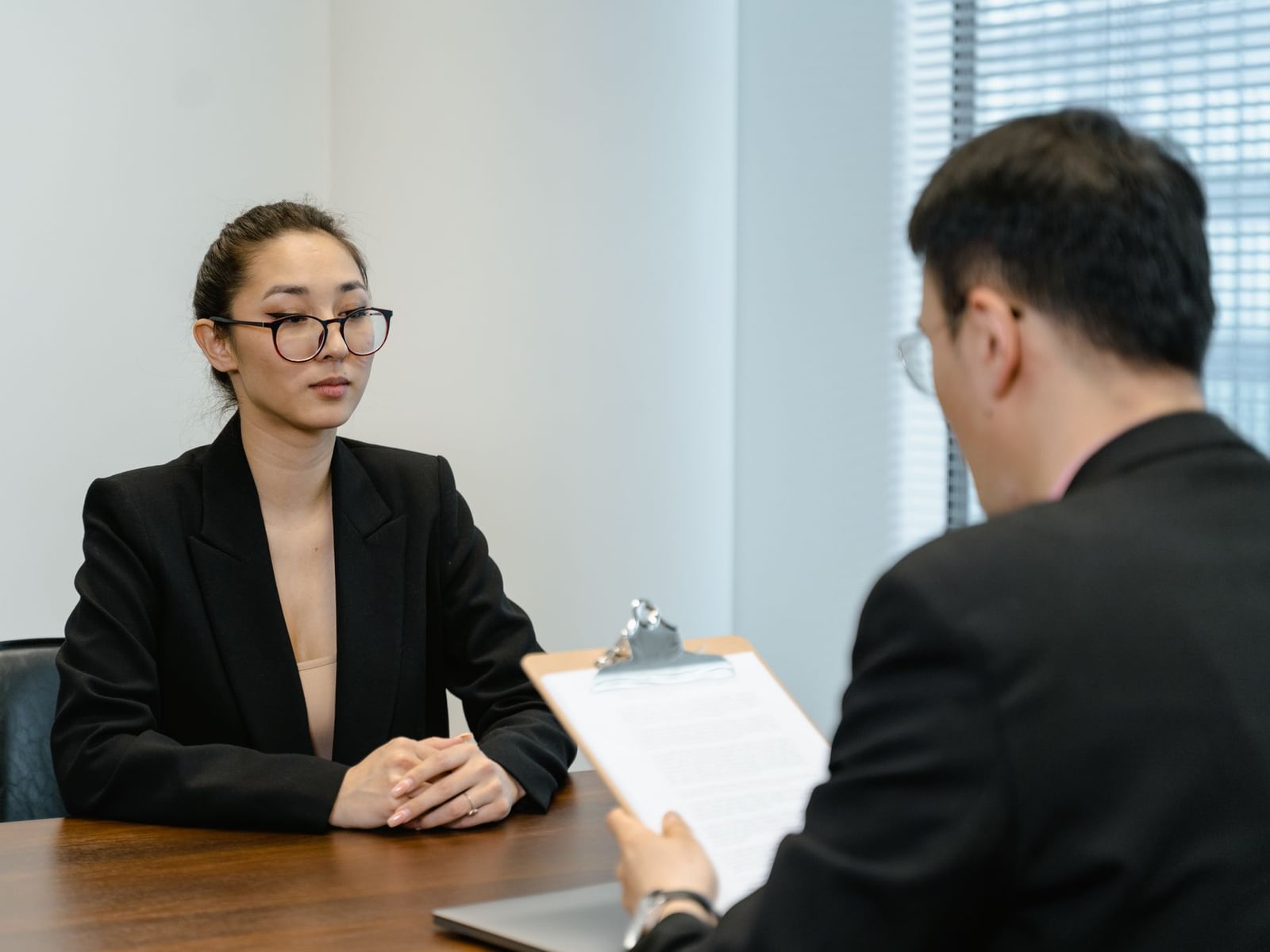 A professional interview for a corporate story in a sunlit Brisbane office